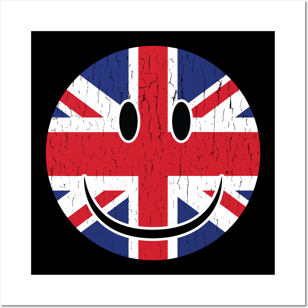 Smiley UK Flag Fan Smiley UK Fan Gift Wall Art by atomguy